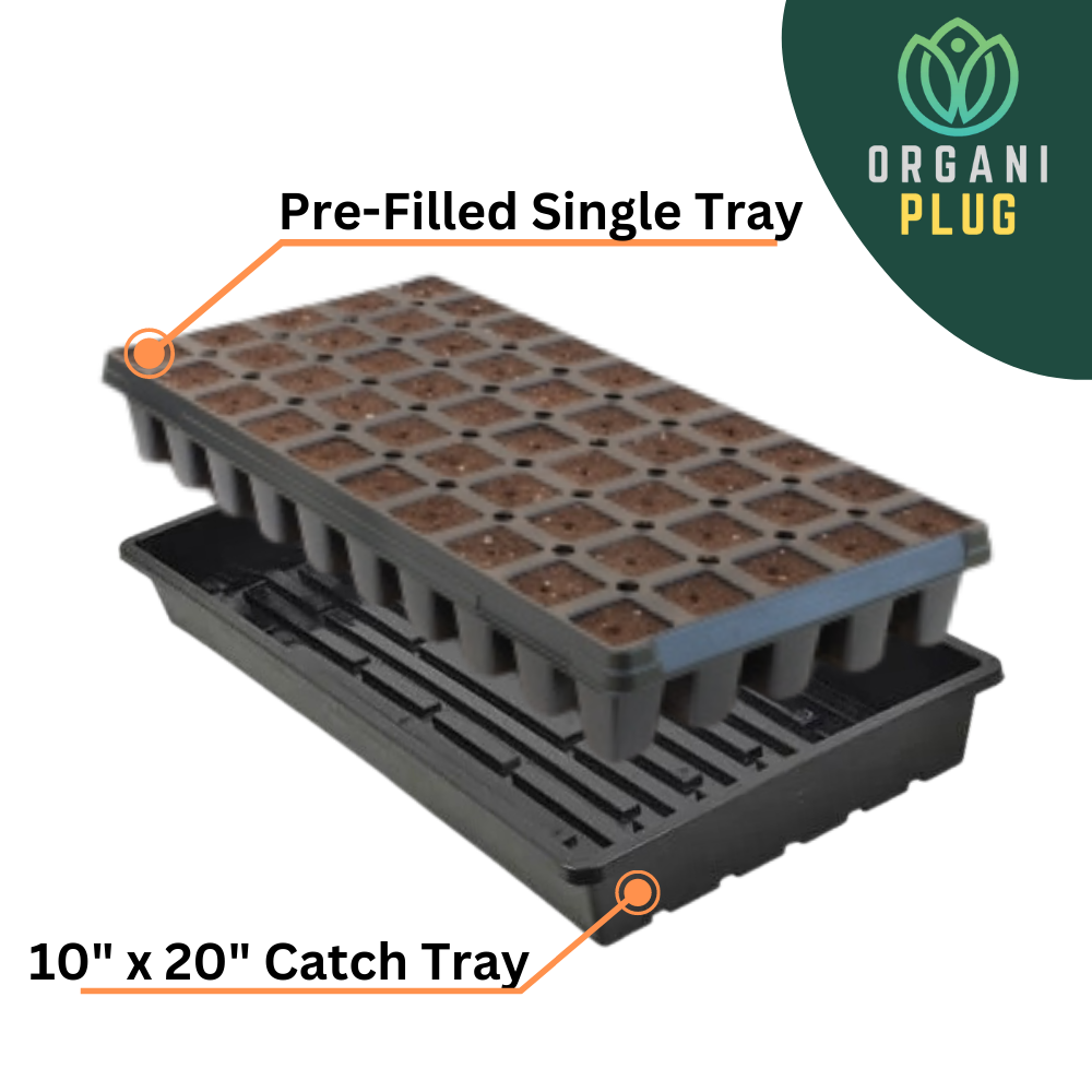 OrganiPlug Seed & Cutting Plugs - Pre-Filled Tray w/ 50 Tall Plugs - Single, Case, and Pallet