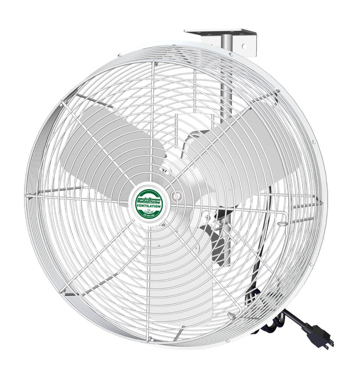 Green Breeze 20" HAF FAN, White, 1PH, 115V, 1/Var, W/Bracket & 10' Cord Main Image