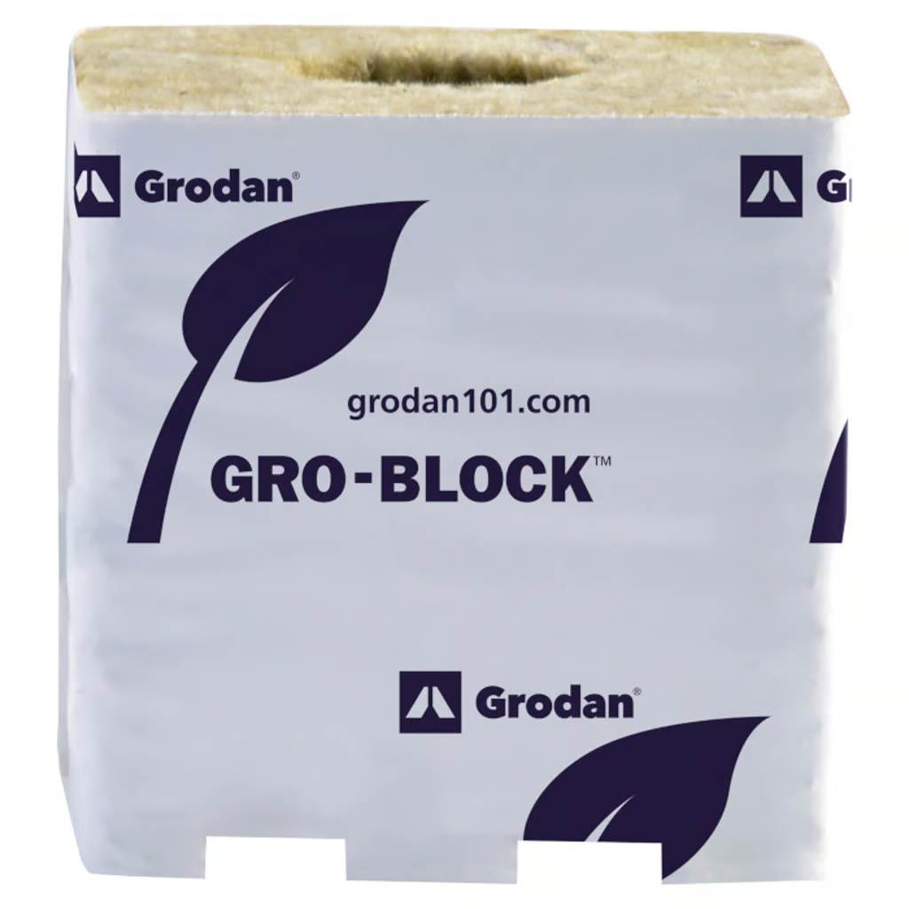 Grodan Gro-Block Improved Large 4 GR10 W/ Hole (4x4x4) (PRO-Unwrapped) Main Image