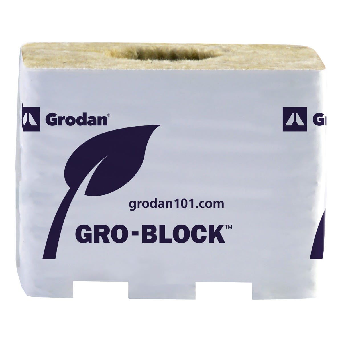 Grodan Gro-Block Improved Medium 4" GR7,5 W/ Hole (4x4x3") (WRAPPED 6/Strip 32 Strips Per Case = 192 Blocks Per Case) Main Image