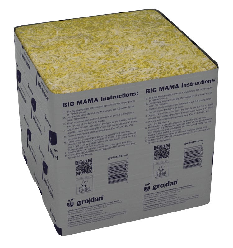 Grodan Gro-Block Improved Stonewool Big Mama Gro-Block 8 X 8 X 8 - Single Block Main Image