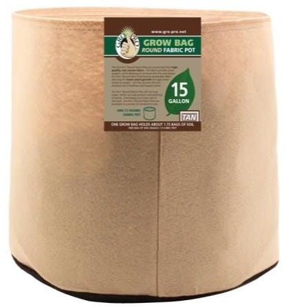 Gro Pro Premium Round Fabric Pot - Tan - 15 Gal