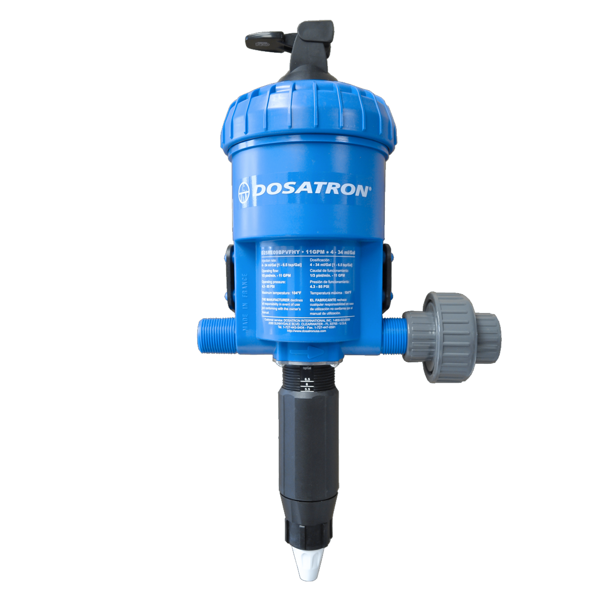 Dosatron LoFlo Series Nutrient Delivery System Unit - 3/4 in - 4 to 34 mL - 1 to 6.5 tsp