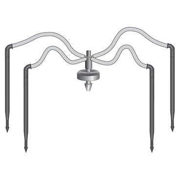 Netafim 4-Way Flat Stackable MOD w/Angle Arrow Dripper White 18in/18in/18in/18in - 25 Pack