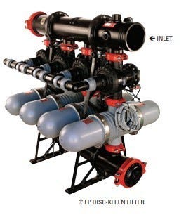 Netafim 3in LP Disc-Kleen Filter Battery, 4 filters, 120 mesh AC Solenoid