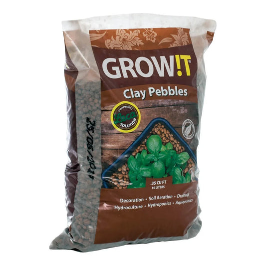 GROW!T Clay Pebbles, 10 L - bag, reverse