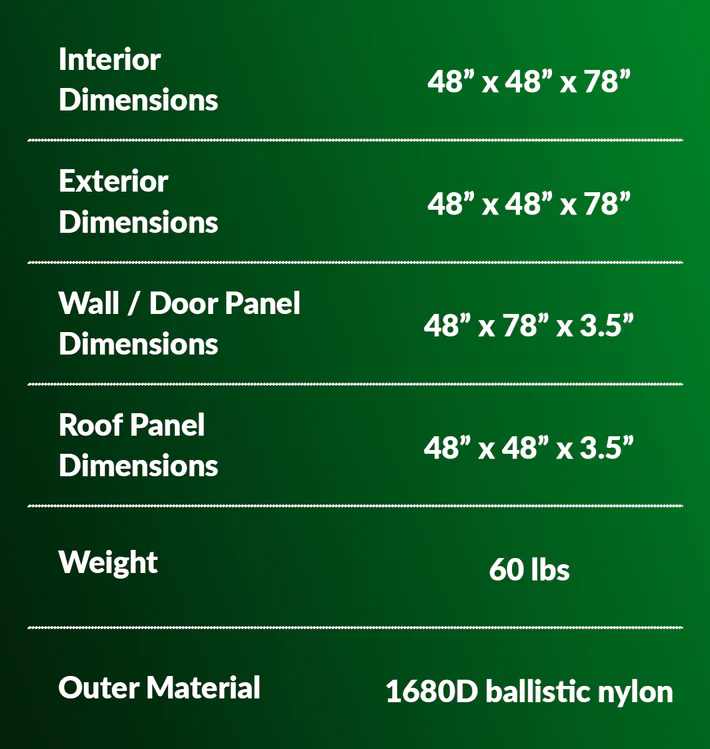 Grozeebo Slim Grow Tent Dimensions
