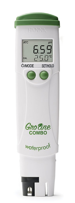Hanna GroLine Hydroponic Waterproof Pocket pH/EC/TDS/Temperature Tester HI98131