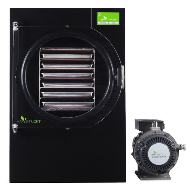 Harvest Right Freeze Dryer - Large - Black - With Mylar Starter Kit with Oil-Free Pump
