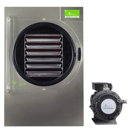Harvest Right Freeze Dryer - Large - Stainless Steel - With Mylar Starter Kit with Oil-Free Pump