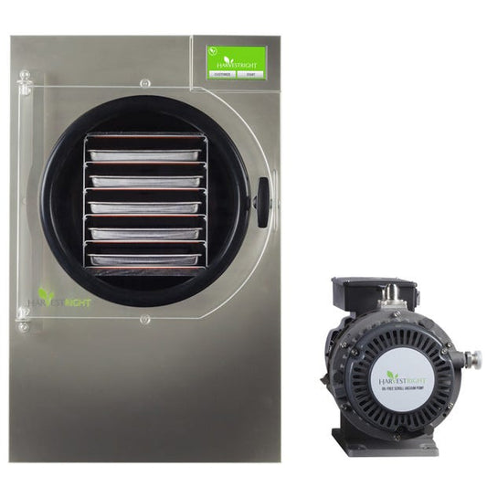 Harvest Right Freeze Dryer - Medium - Stainless Steel - With Mylar Starter Kit with Oil-Free Pump