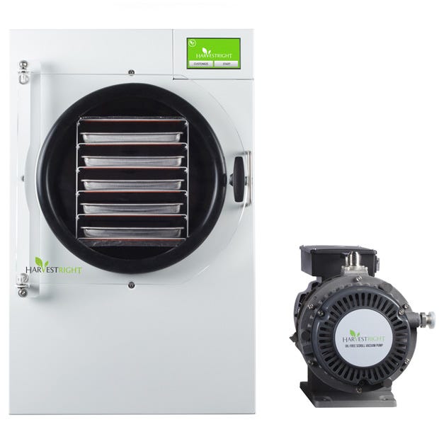 Harvest Right Freeze Dryer - Medium - White - With Mylar Starter Kit Oil-Free Pump