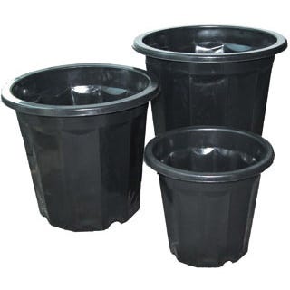 Black Plastic Planter, pack of 75
