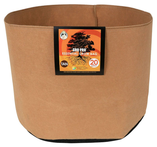 Gro Pro Essential Round Fabric Pot - Tan 20 Gallon