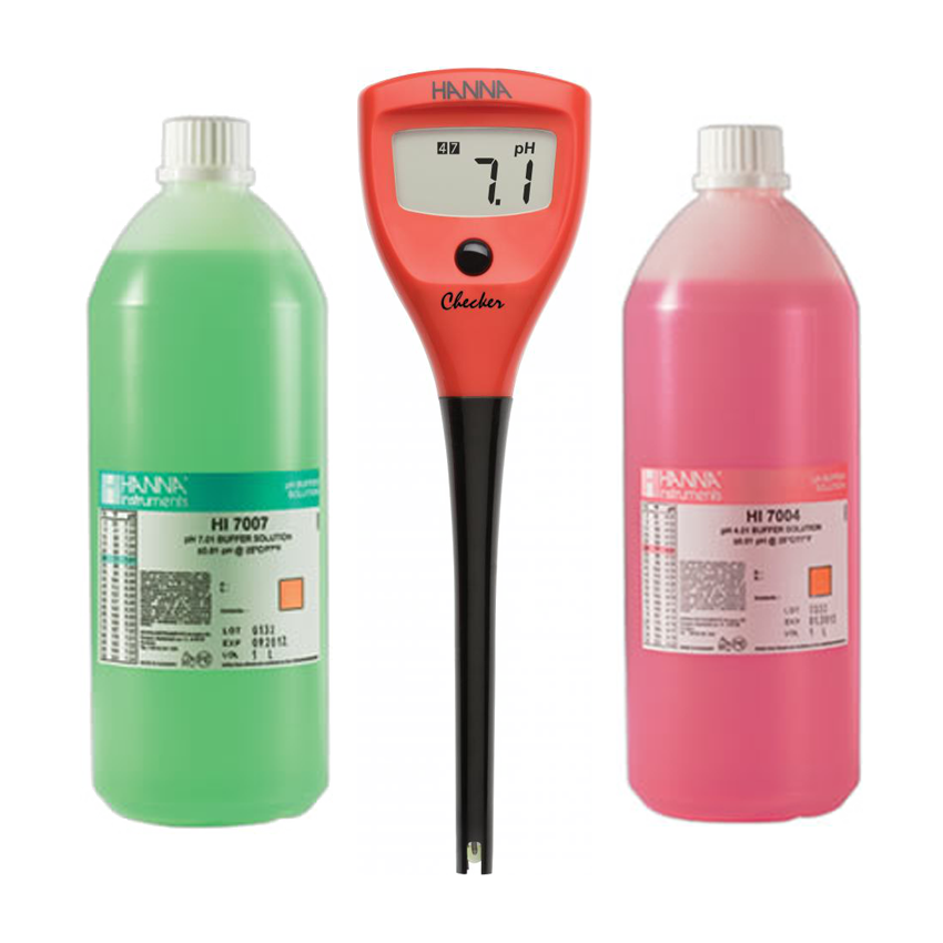 Hanna pH Checker Complete Starter Kit with 4 & 7 Calibration Solution