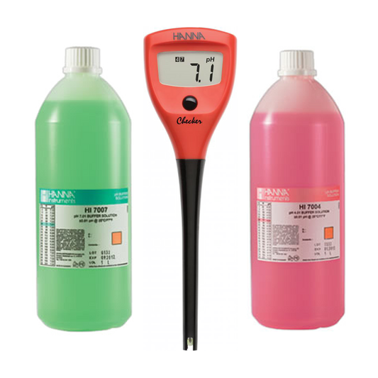 Hanna pH Checker Complete Starter Kit with 4 & 7 Calibration Solution