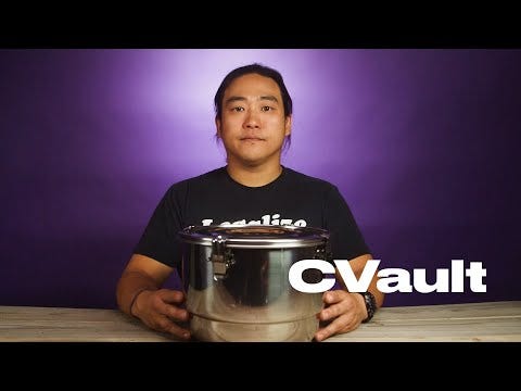 CVault 2 Liter Humidity Curing Storage Container, 7 x 4