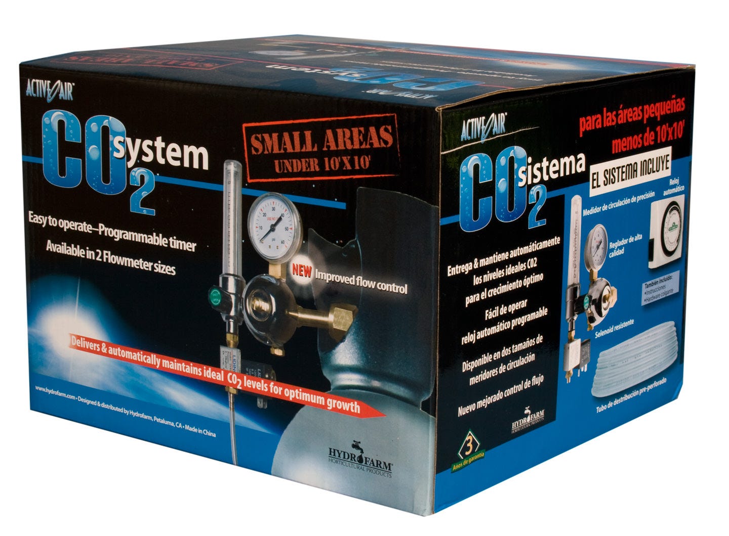 Hydrofarm CO2 Regulator (1-20 cu ft / hour) with Timer