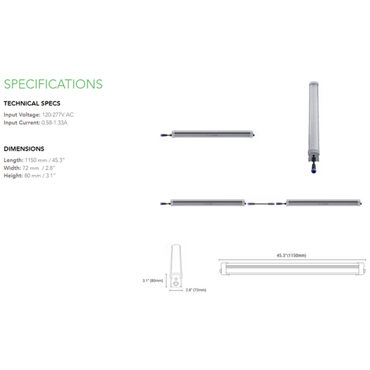 iLuminar Under Canopy 160w specifications