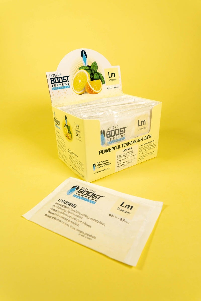 Integra Terpene Essentials 67g Limonene 62% Relative Humidity master case of 96 packs Main View