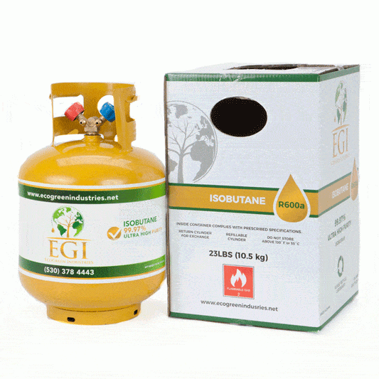 EcoGreen LP-20 R600A ISOBUTANE 23lb 99.95% Purity with return box Back