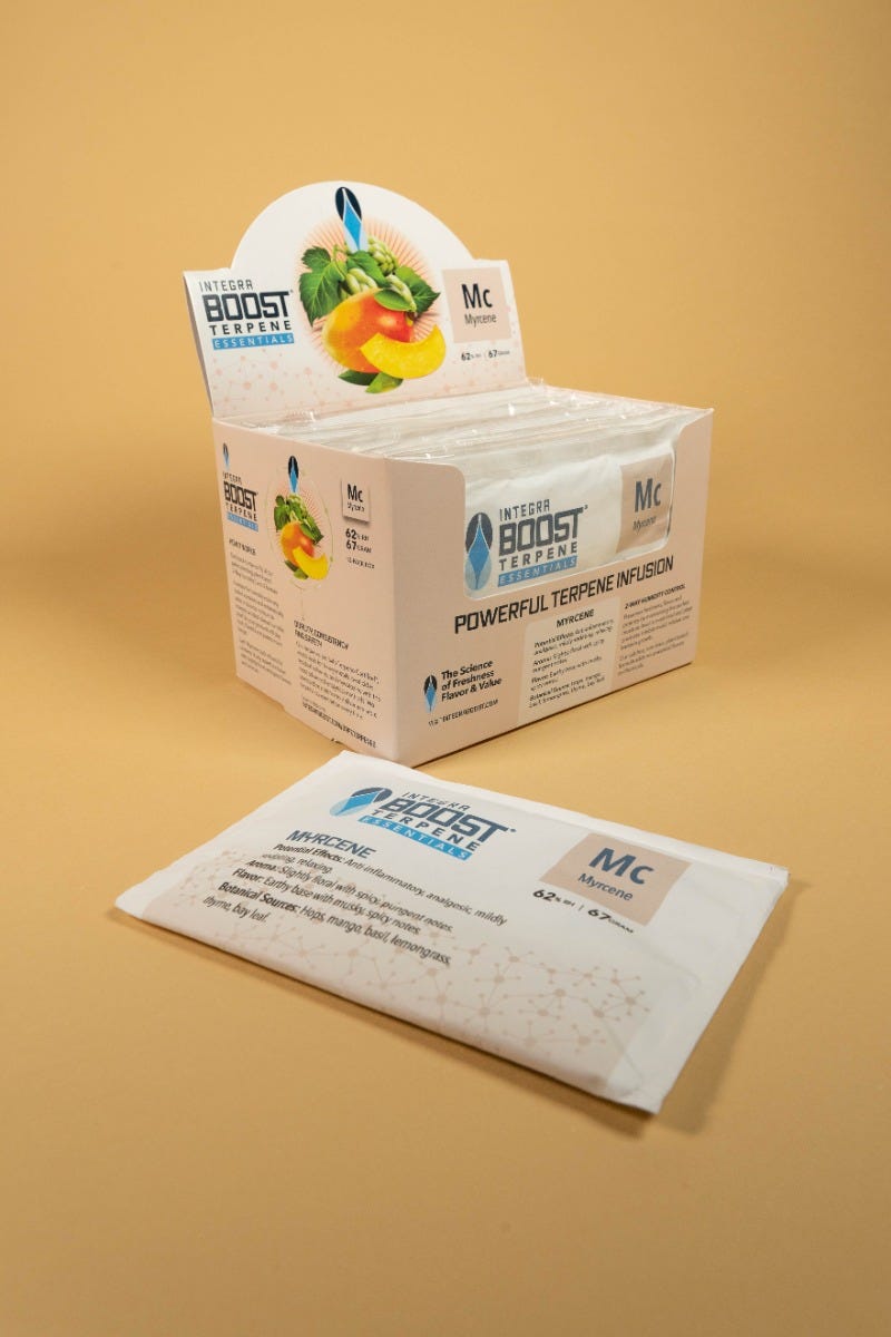 Integra Terpene Essentials 67g Myrcene 62% Relative Humidity master case of 96 packs Main View