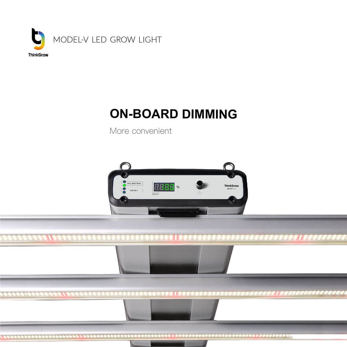ThinkGrow Model-V 350W Horticulture LED Grow Light - 100-277 V On-Board Dimming