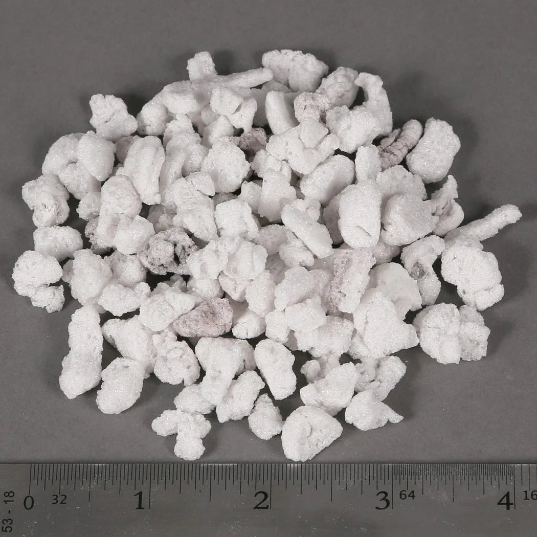 Mother Earth Large & Coarse Perlite #3 - #3 perlite granules with scale