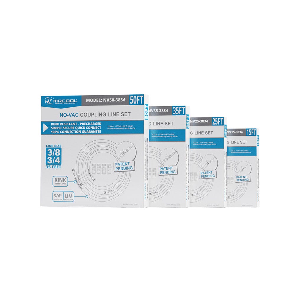 Mr.Cool 25ft 3/8 x 5/8 Lineset for DIY 24K & 36K Indoor different sizes