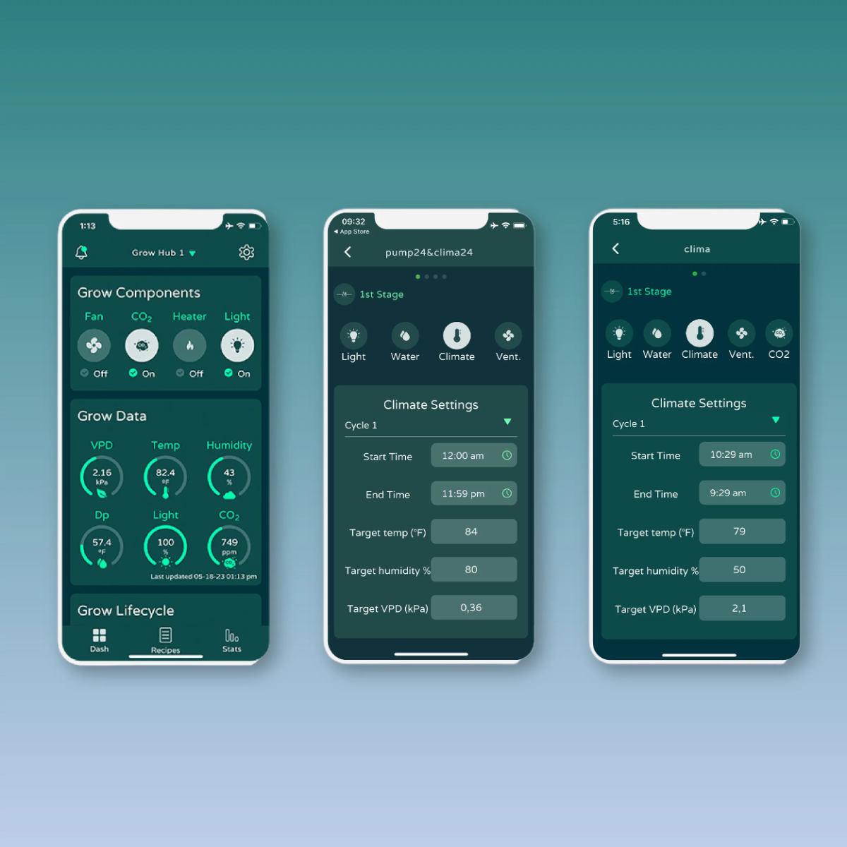 Niwa CO2 Sensor Mobile App Images