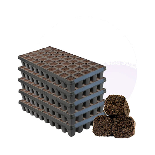 OrganiPlug tall plug trays stacked as a case
