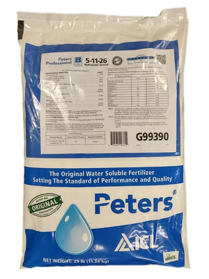 PETERS PROFESSIONAL HYDROPONIC SPECIAL FERTILIZER  5-11-26 - 25lb Front Label
