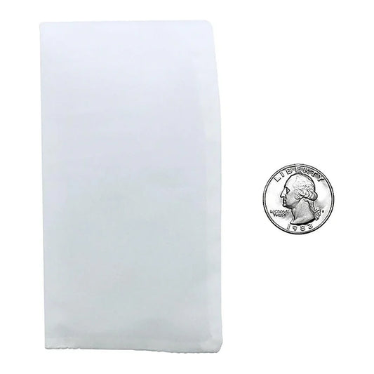 Press Club 3 x 6 rosin bag next to a quarter for scale