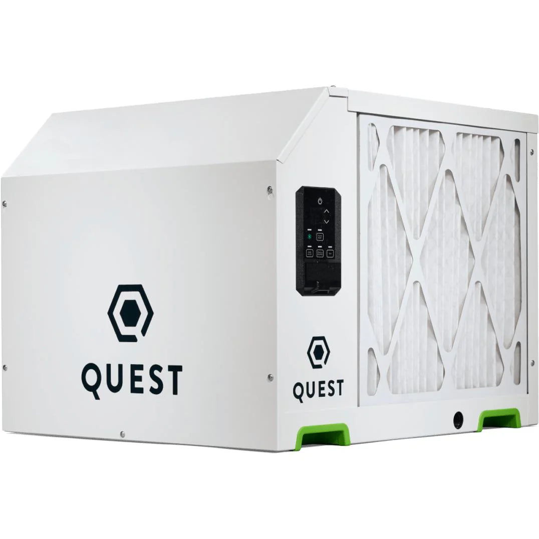 White Quest air filtration system on a white background