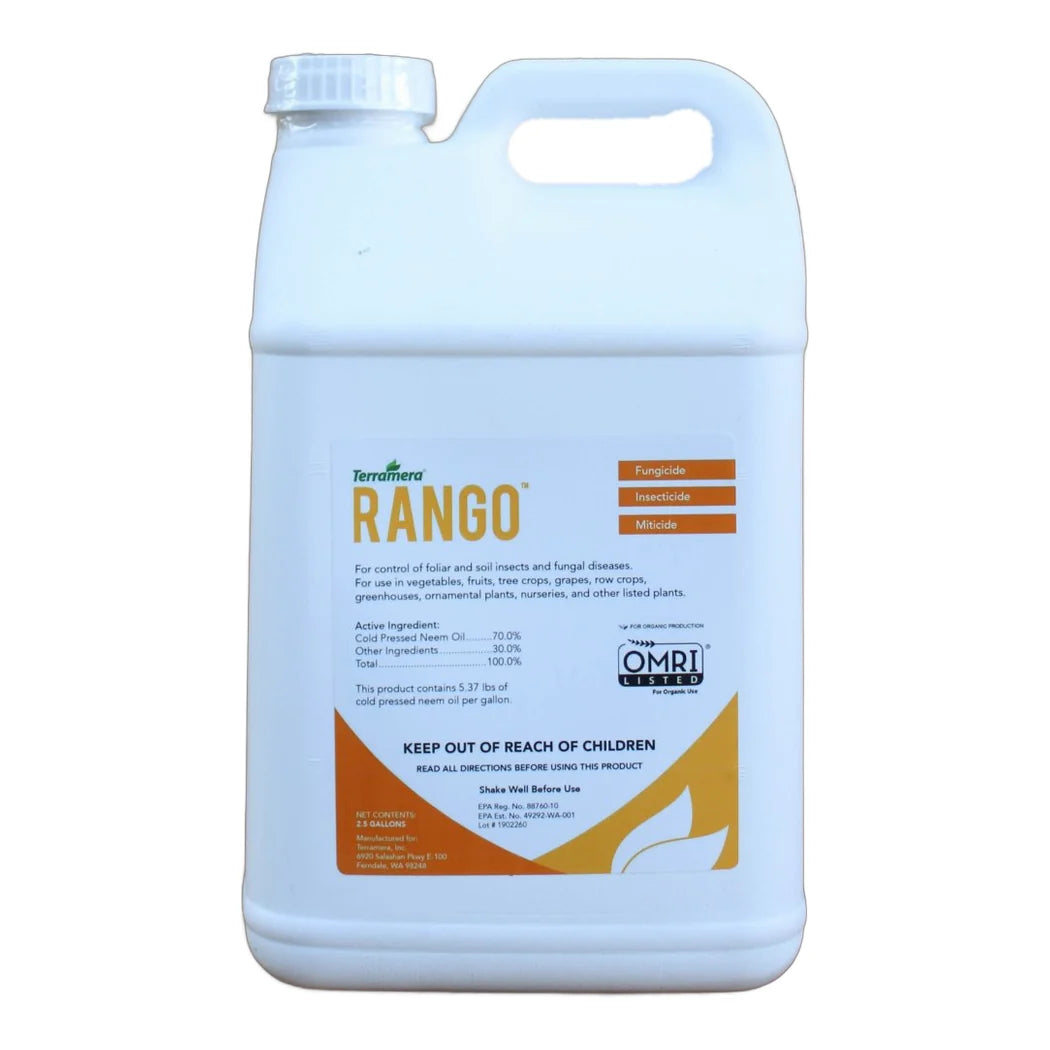 Terramera Rango cold pressed neem oil fungicide insecticide miticide, 2.5 gallon jug