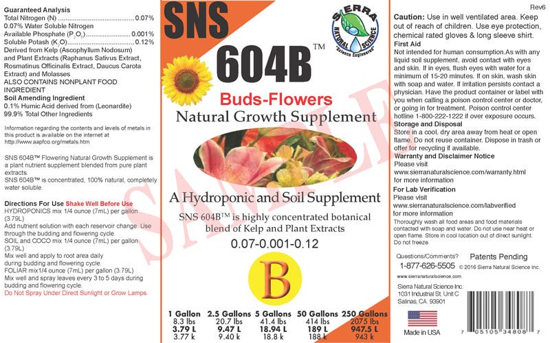 SNS 604B Flowering Growth Supplement