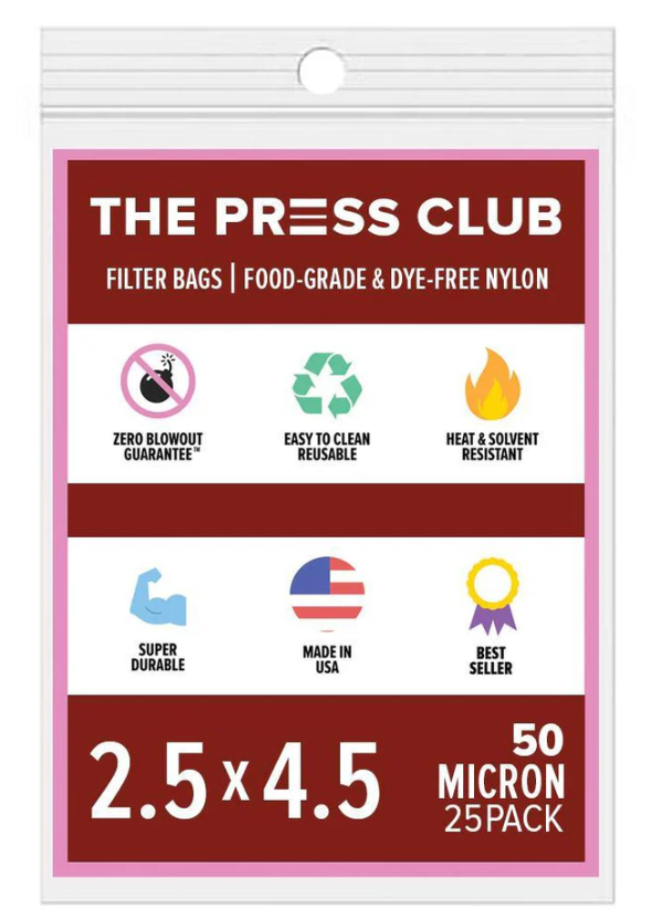 The Press Club 2.5" x 4.5" ROSIN BAGS-50 Micron-(25 pack) Main Image