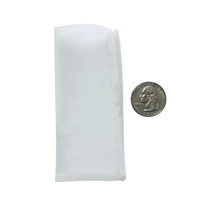 The Press Club 2" x 4" ROSIN BAGS-160 Micron-(10 pack) Size Comparison with Quarter