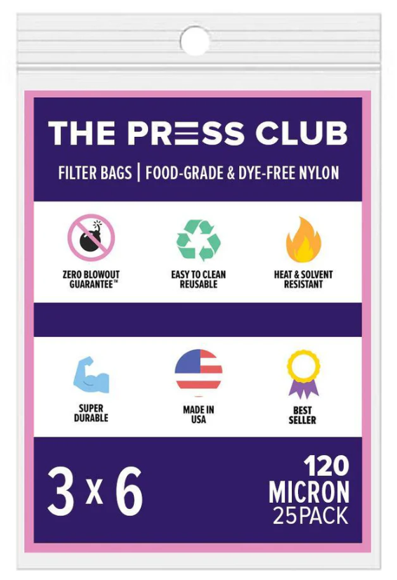 The Press Club 3" x 6" ROSIN BAGS-120 Micron-(25 pack) Main Image