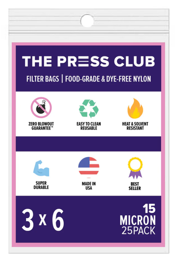 The Press Club 3" x 6" ROSIN BAGS-15 Micron-(25 pack) Main Image