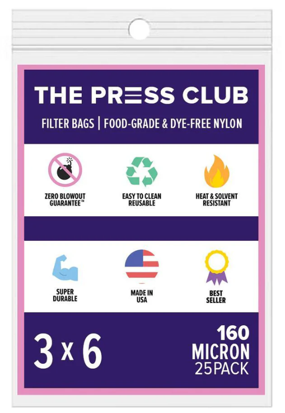 The Press Club 3" x 6" ROSIN BAGS-160 Micron-(25 pack) Main Image