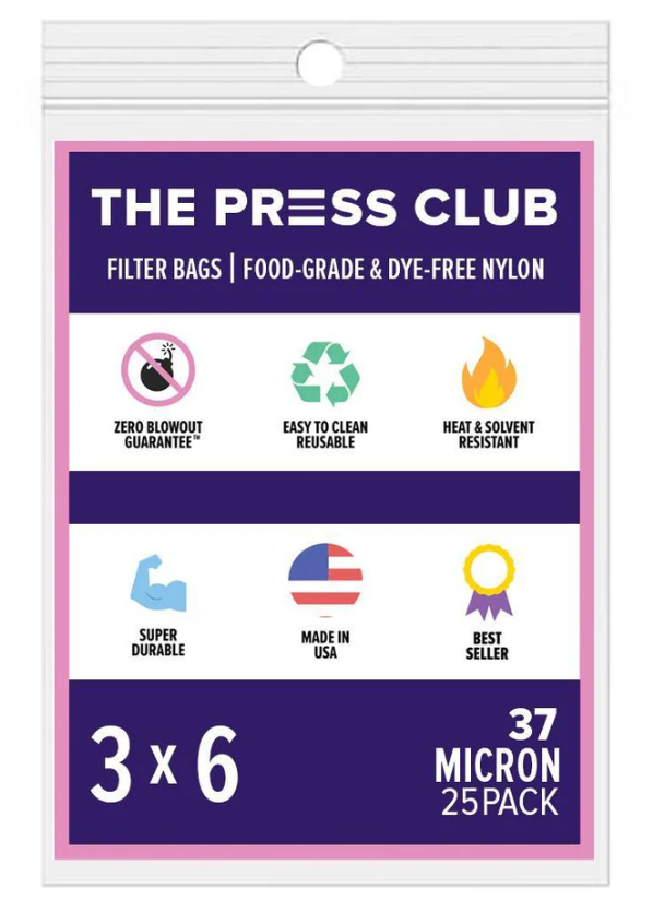 The Press Club 3" x 6" ROSIN BAGS-37 Micron-(25 pack) Main Image