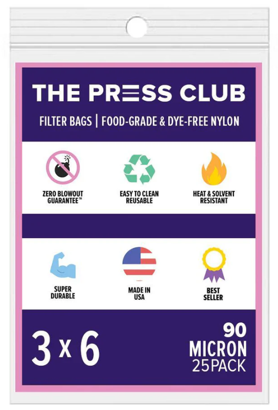 The Press Club 3" x 6" ROSIN BAGS-90 Micron-(25 pack) Main Image