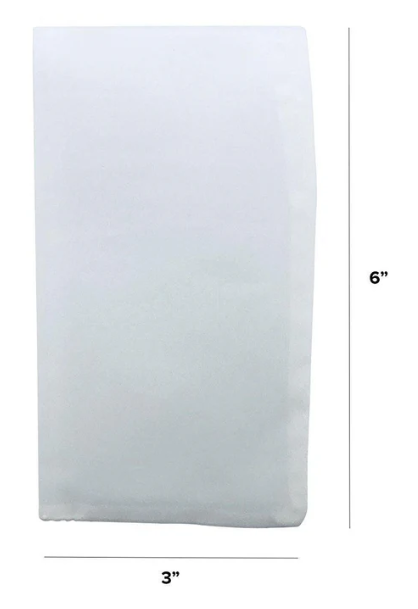 The Press Club 3" x 6" ROSIN BAGS-15 Micron-(25 pack) Dimensions