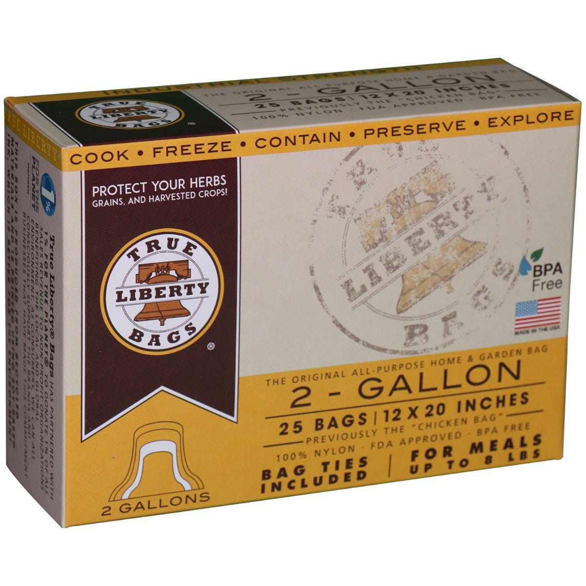 True Liberty 2 Gallon Bags 12 In X 20 In (25Pack) Main Image