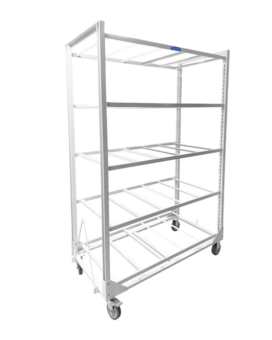 Wachsen Cloning Cart 4 Level Galvanized Steel Powder Coated White w/ (8) ABS spill trays (2/level) Main Image