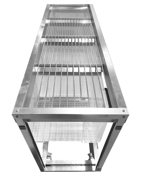 Wachsen Stainless Steel SS304 Bud Sorter with 5 clear bins & lids - Includes 5 stainless steel grates with 4 standard sizes:0.12 Front View