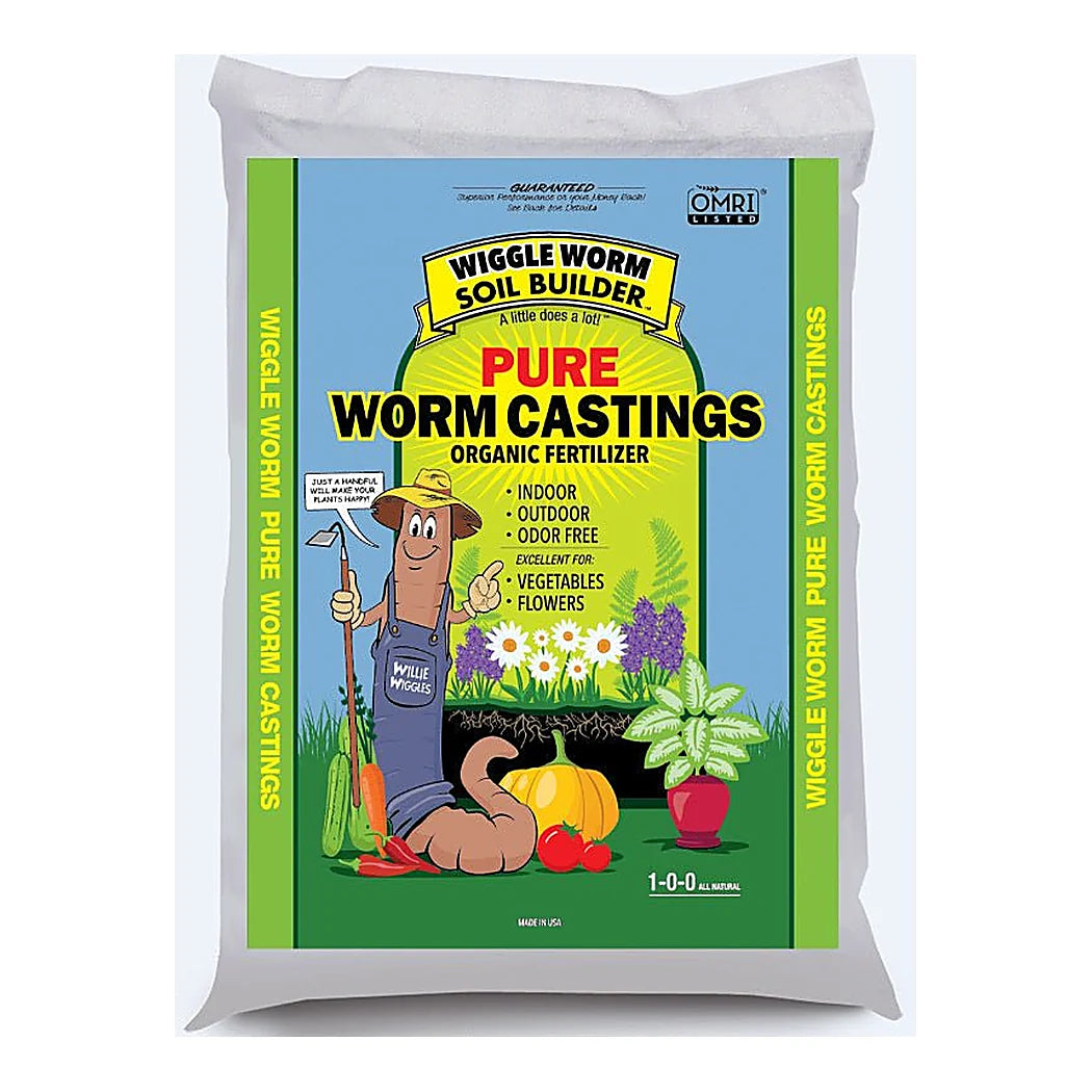 Wiggle Worm Earth Worm Castings -- 15 lbs - Wiggle Worm Soil Builder earthworm castings bag