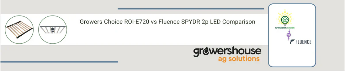 Growers Choice ROI-E720 vs Fluence SPYDR 2p LED Comparison