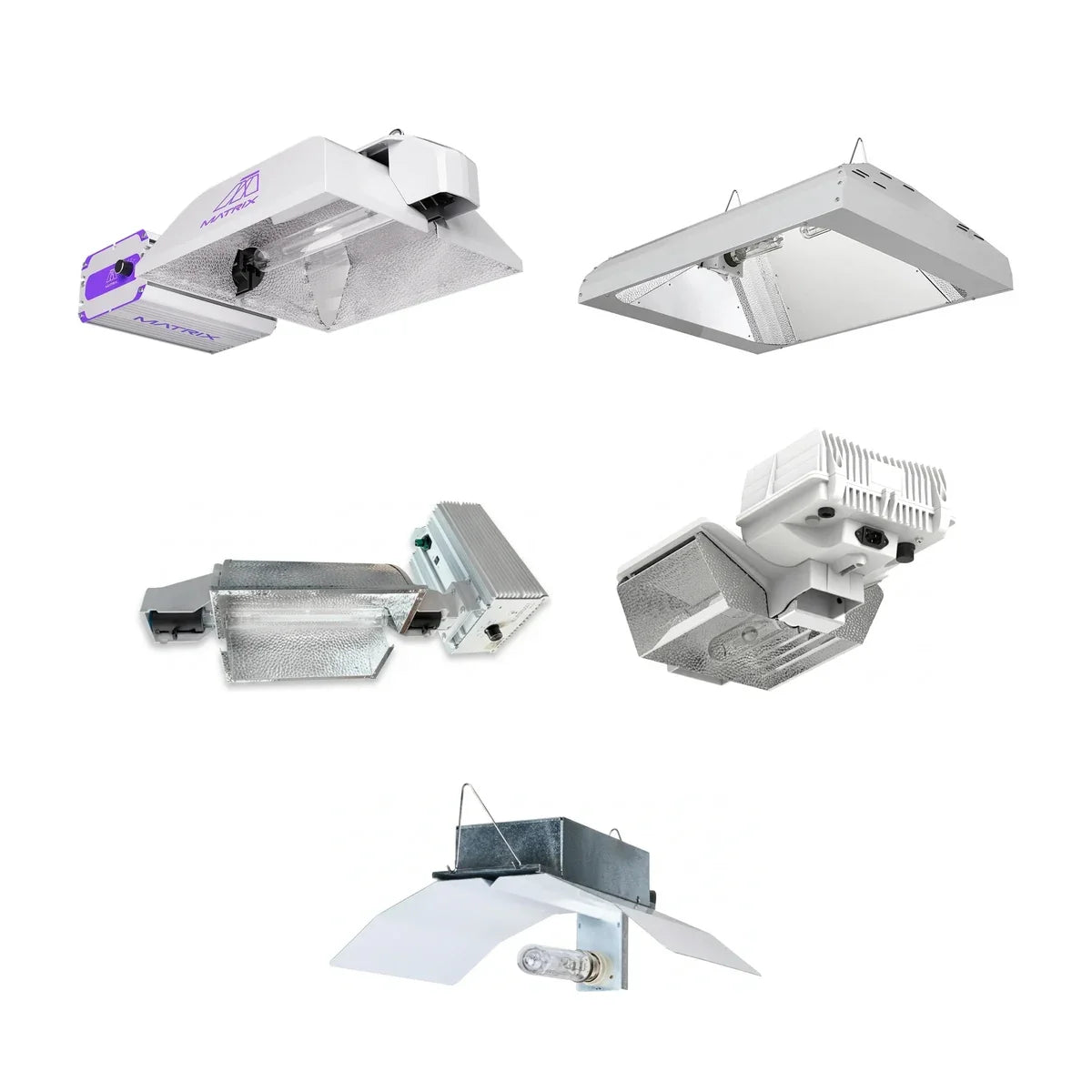 Double ended CMH and DE HPS fixtures: Matrix DE 1000W, Sun System LEC 630, Iluminar 1000W DE, DLI CRI 315W, Endomaxx 315